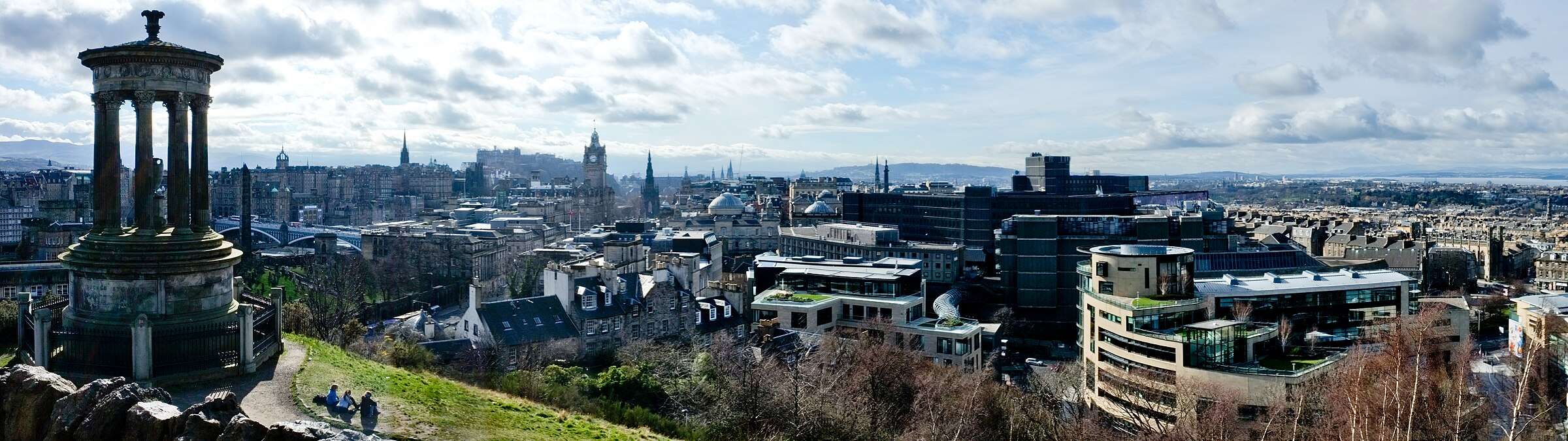 Edinburgh's Old Town and Castle on the skyline, seen from Calton Hill